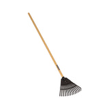 8" Poly Leaf Rake, 42" Wood Handle